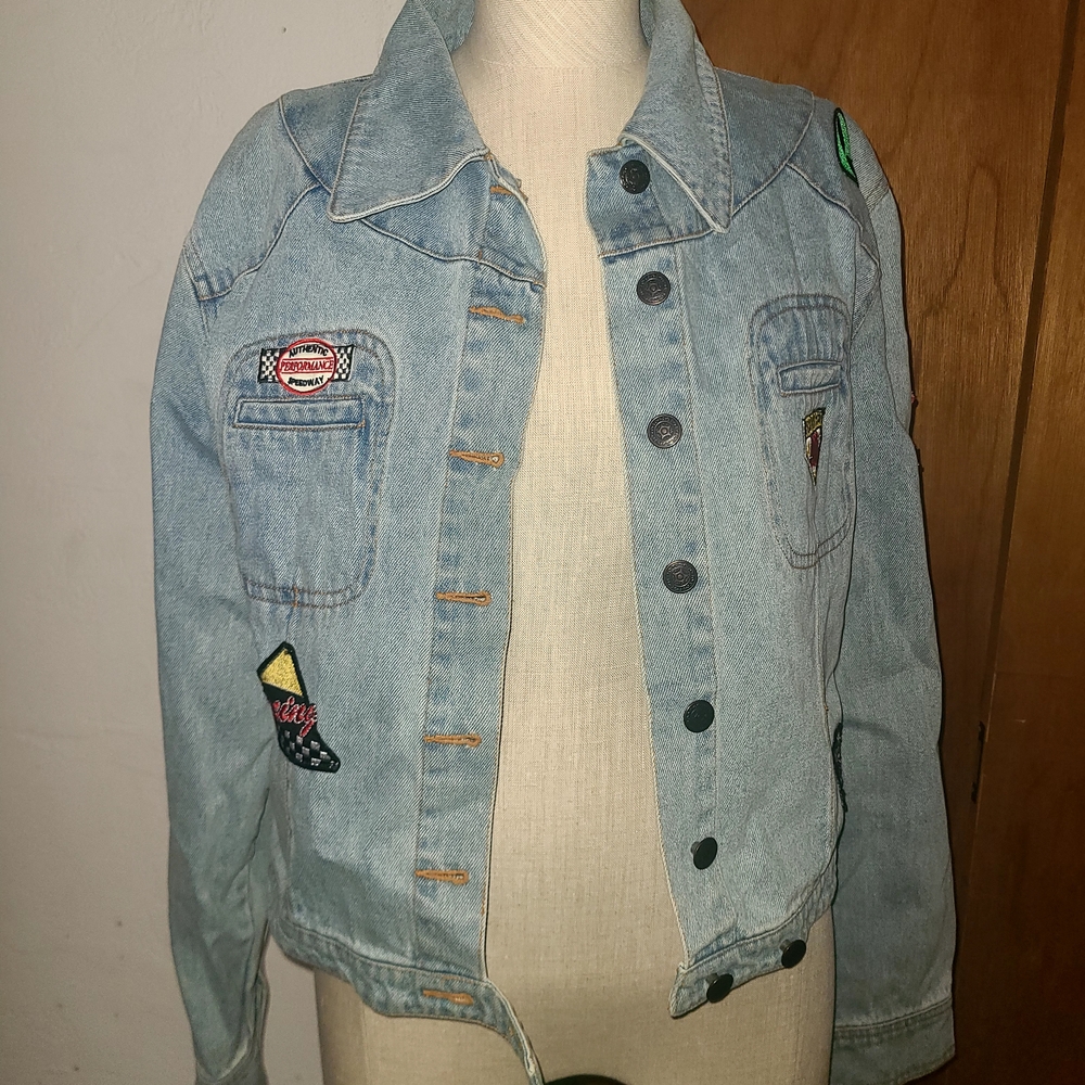 Clio Light Blue Jean Jacket with Patches